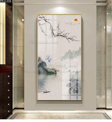 Download file gốc File tranh đơn lối vào FT21396 (in lụa) hoa lá