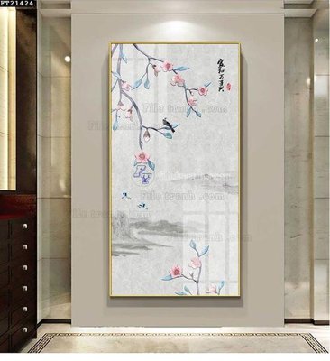 File tranh File tranh đơn lối vào FT21424 (gốc) in trên kính