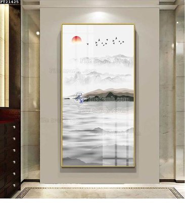 Hình ảnh file gốc in trần nhà File tranh đơn lối vào FT21425