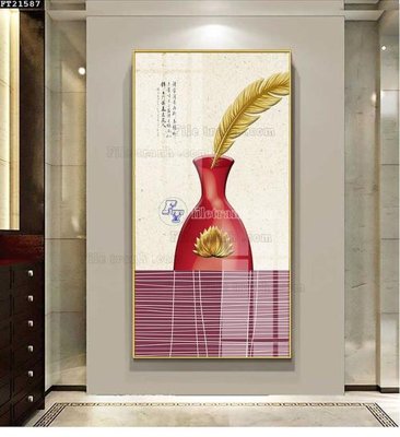 File gốc File tranh đơn lối vào FT21587 (in lụa) hoa văn cổ điển