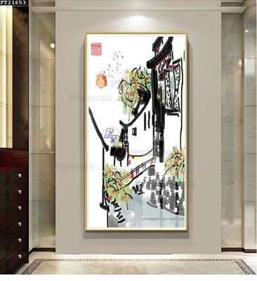 Chi tiết file tranh tráng gương File tranh đơn lối vào FT21653 (ảnh gốc)