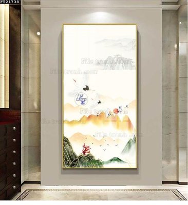 File gốc File tranh đơn lối vào FT21738 (in mica) trang trí