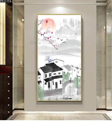 Tải file File tranh đơn lối vào FT21754 (gốc) chủ đề hoa sen