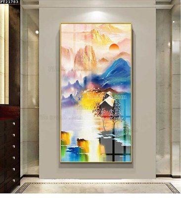 File gốc in tráng gương File tranh đơn lối vào FT21783 chi tiết