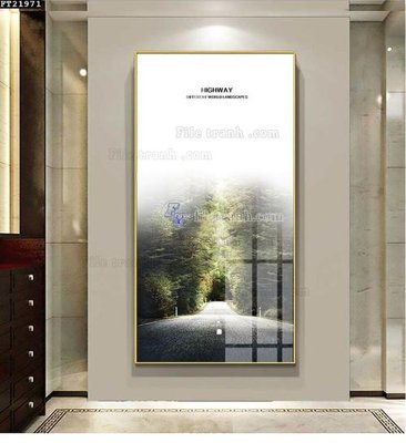 File ảnh File in tranh tường đứng lối vào FT21971 (gốc) in decal dán tường