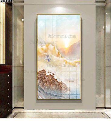 File in lụa File in tranh tường đứng lối vào FT21990 (hoa văn) File in tranh tường đứng lối vào FT21990