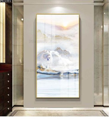 File gốc File in tranh tường đứng lối vào FT21991 (trang trí) cho phòng khách