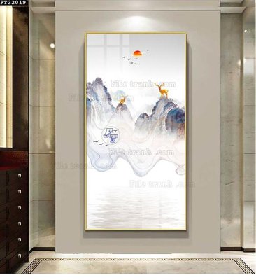 File tranh File in tranh tường đứng lối vào FT22019 (gốc) phong cách tối giản