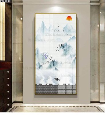 File gốc File in tranh tường đứng lối vào FT22040 (trang trí) phòng ngủ