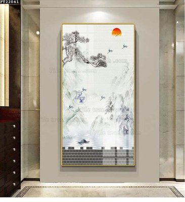 File in lụa File in tranh tường đứng lối vào FT22041 (tân cổ điển) File in tranh tường đứng lối vào FT22041