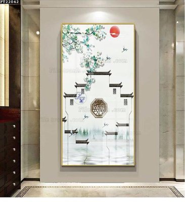 File tranh File in tranh tường đứng lối vào FT22042 (ảnh gốc) chi tiết rõ ràng