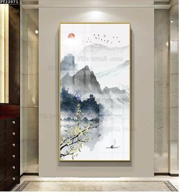 File gốc File in tranh tường đứng lối vào FT22071 (trang trí) phòng trẻ em