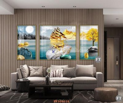 File gốc File tranh hiện đại pha lê gương hot FT300028 (in mica) làm bảng hiệu