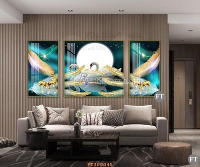 Tải file File tranh hiện đại pha lê gương hot FT300045 (gốc) chủ đề phong thủy