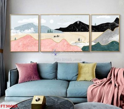 File gốc File tranh bộ hiện đại FT30027 (dành cho trang trí nội thất)