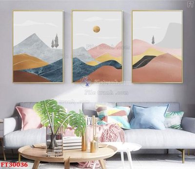 File tranh gốc File tranh bộ hiện đại FT30036 (sắc nét từng chi tiết)