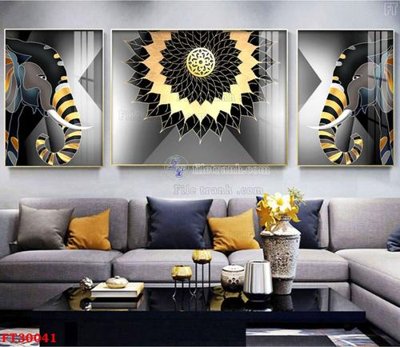 File ảnh File tranh bộ hiện đại FT30041 (gốc) trang trí khách sạn