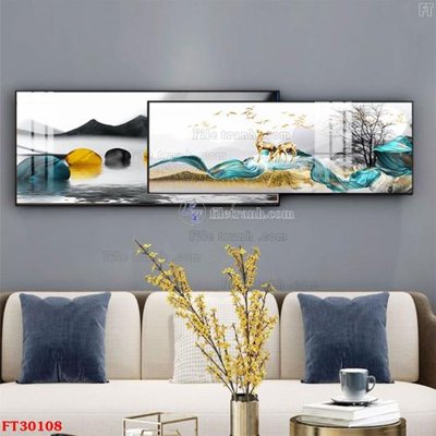File tranh File tranh bộ hiện đại FT30108 (bản gốc) in lụa dán tường