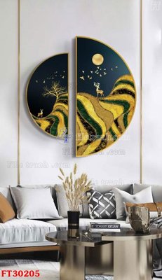 File gốc in tráng gương File tranh bộ hiện đại FT30205 chi tiết