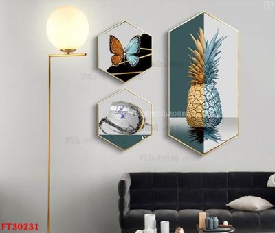 File in ấn File tranh bộ hiện đại FT30231 (bản gốc) cao cấp