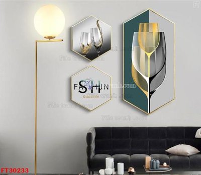 File gốc File tranh bộ hiện đại FT30233 (in mica) làm quà tặng