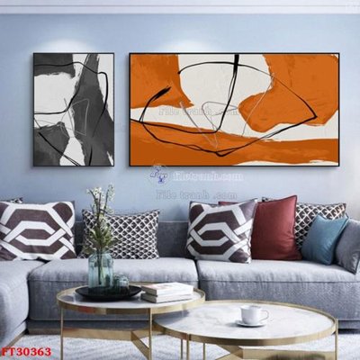 File gốc File tranh bộ hiện đại FT30363 (in lụa) hoa văn cổ điển