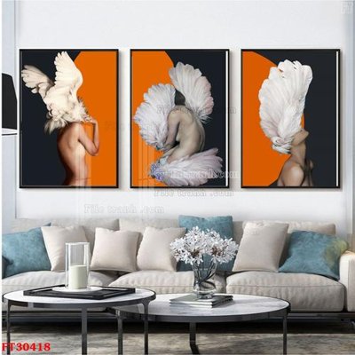 File gốc File tranh bộ hiện đại FT30418 (in lụa) chi tiết cao