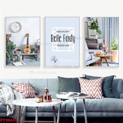File in ấn File tranh bộ hiện đại FT30437 (bản gốc) chất lượng cao