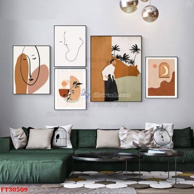 Download file File tranh bộ hiện đại FT30509 (gốc) in mica cao cấp