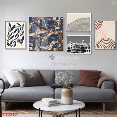 File gốc File tranh bộ hiện đại FT30510 (in mica) làm bảng hiệu