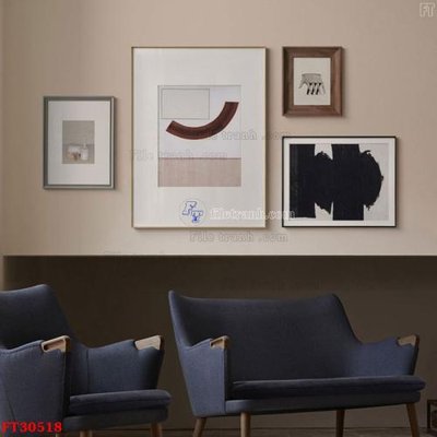 File gốc in tráng gương File tranh bộ hiện đại FT30518 chi tiết