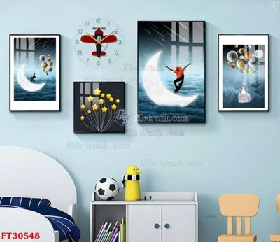 File gốc File tranh bộ hiện đại FT30548 (PNG) trong suốt (transparent)