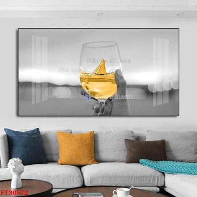 File gốc File tranh bộ hiện đại FT30572 (in lụa) họa tiết 3D