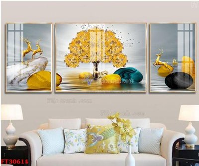 File in trần File tranh bộ hiện đại FT30614 (bản gốc) phong cảnh