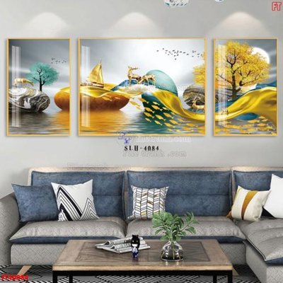 File tranh File tranh bộ hiện đại FT40084 (bản gốc) treo quán cafe