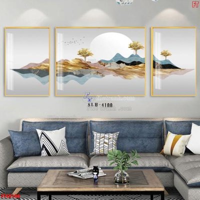 Ảnh gốc File tranh bộ hiện đại FT40100 (độ nét cao) in tráng gương