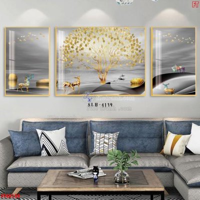 File in mica File tranh bộ hiện đại FT40139 (bản gốc) làm vách ngăn