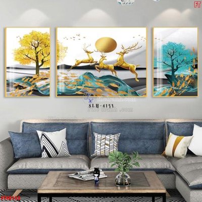 File gốc File tranh bộ hiện đại FT40153 (in tráng gương) sang trọng