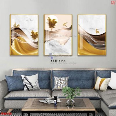 File gốc File tranh bộ hiện đại FT40155 (in mica) trang trí