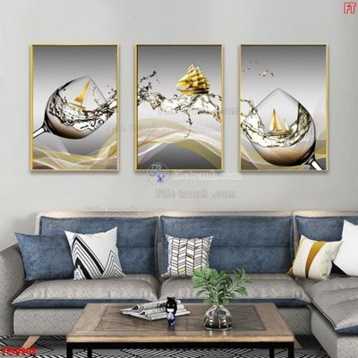 File ảnh File tranh bộ hiện đại FT40203 (gốc) in decal dán tường