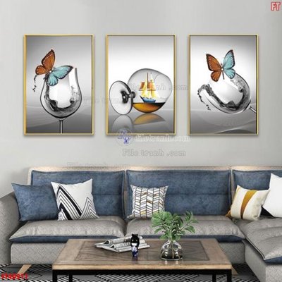 File tranh in tráng gương File tranh bộ hiện đại FT40211 (siêu nét)