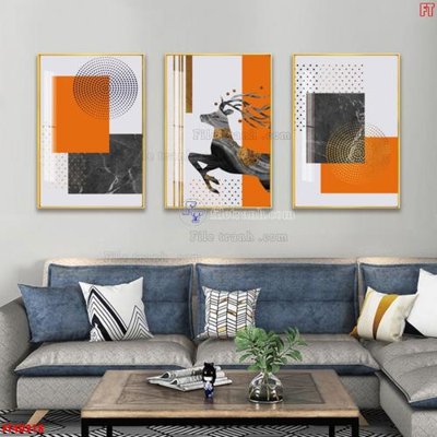 File ảnh File tranh bộ hiện đại FT40218 (gốc) cho trang trí nội thất