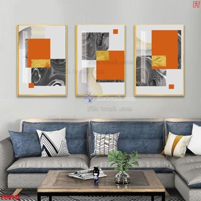 File ảnh File tranh bộ hiện đại FT40225 (gốc) in PP, decal