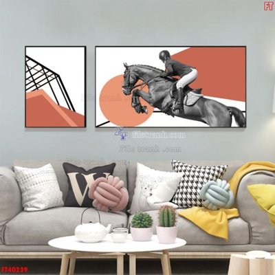 File gốc File tranh bộ hiện đại FT40239 (in tráng gương) ốp tường