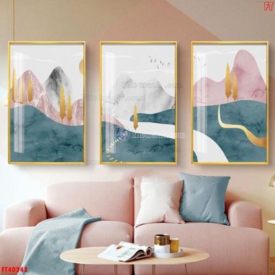 File in lụa File tranh bộ hiện đại FT40243 (tân cổ điển) File tranh bộ hiện đại FT40243