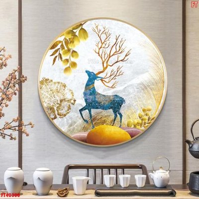 File gốc File tranh bộ hiện đại FT40308 (in tráng gương) sang trọng