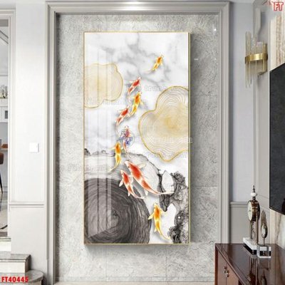 File gốc File tranh bộ hiện đại FT40445 (in lụa) họa tiết 3D