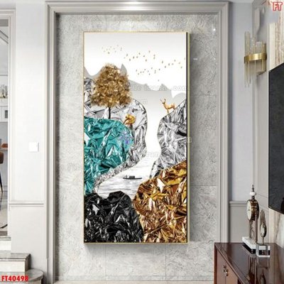 File in trần File tranh bộ hiện đại FT40498 (file gốc) phong thủy
