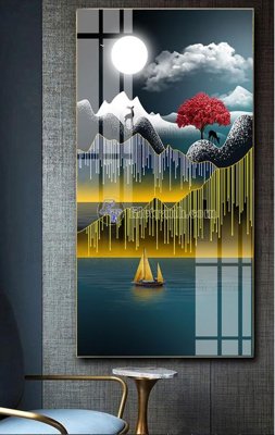 File gốc File tranh hiện đại pha lê gương FT405 (in lụa) họa tiết 3D