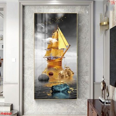 File gốc File tranh bộ hiện đại FT40567 (in mica) làm quà tặng